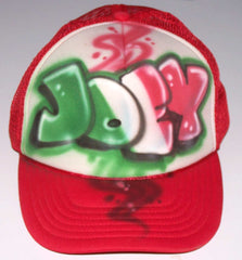 Italian Flag Graffiti Name Airbrushed Trucker Hat