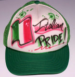 Italian Pride Airbrushed Flag Trucker Hat