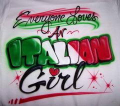 Italian Girl Airbrushed Shirt
