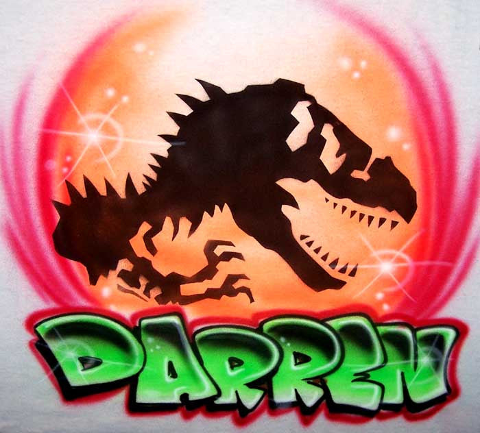 T-Rex Inspired Airbrushed Personalized Shirt