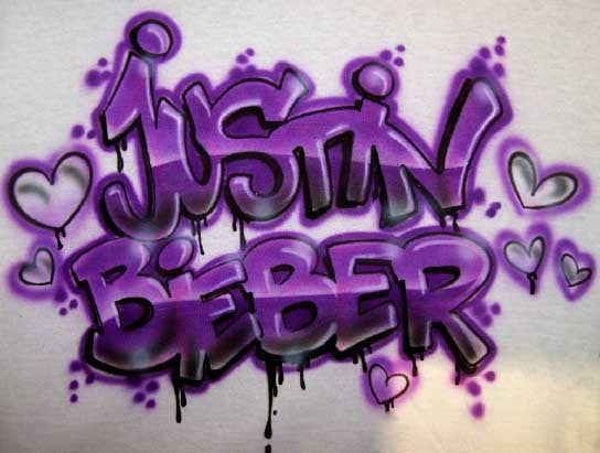 Justin Bieber Airbrushed Graffiti Shirt