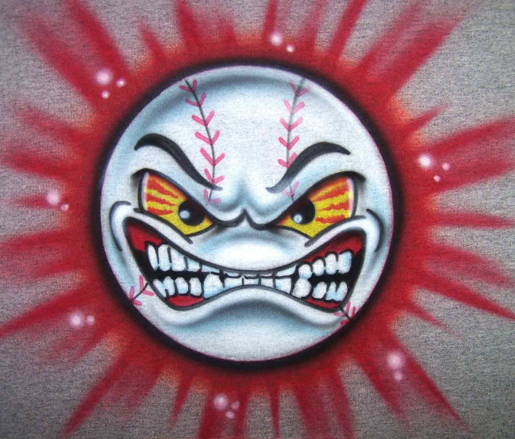 Airbrushed Angry Face Baseball Personalized Shirt