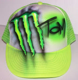 Airbrushed Monster Logo Snap Back Trucker Personalized Hat