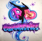 Peace Heart Gymnast airbrushed custom T-Shirt Sweatshirt