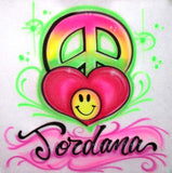 Peace Love Smiley Face Airbrush shirt