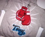 Personalized Airbrushed Boxing Gloves Hooded Sweatshirt