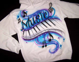 Piano Music airbrushed hoodie