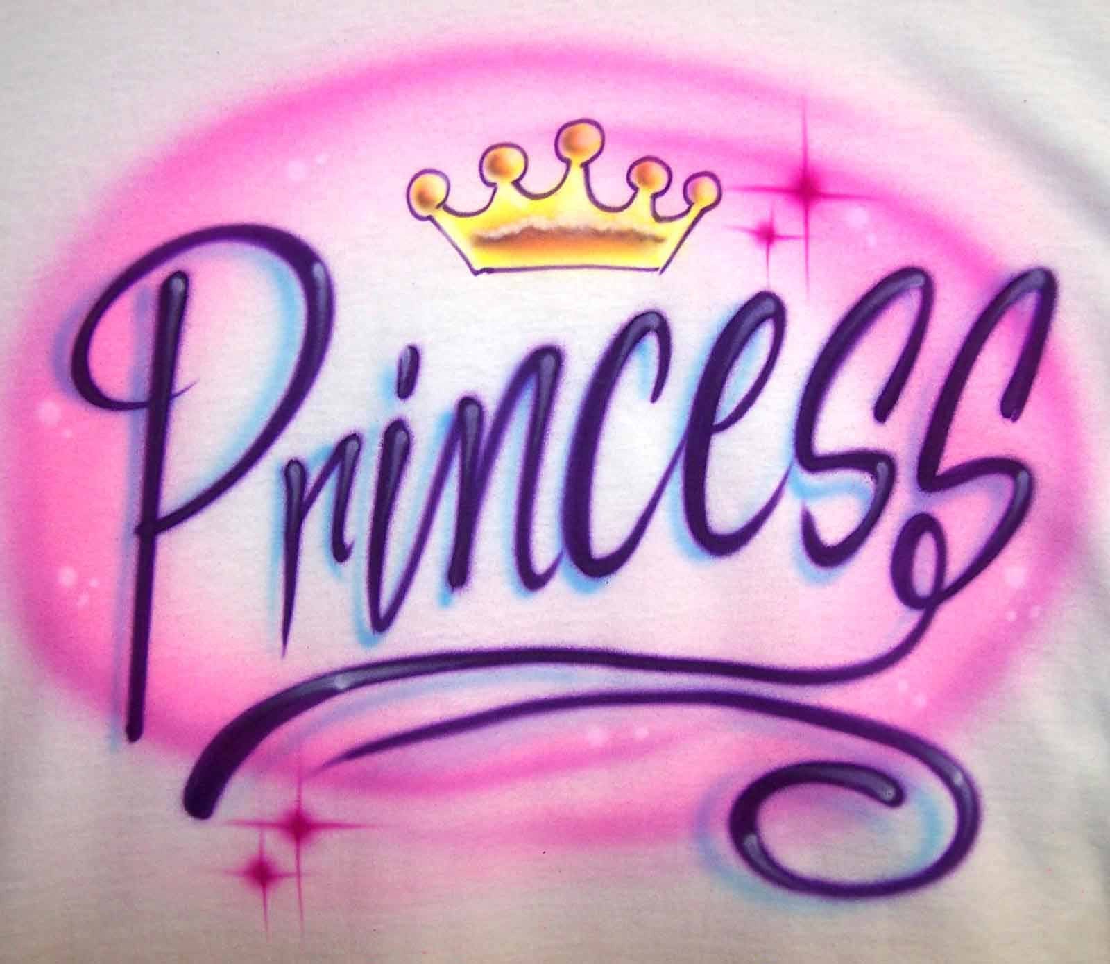 Princess with Tiara Airbrushed Shirt