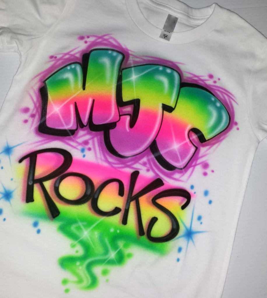 Airbrushed School or Camp Name...Rocks! Custom Shirt Design
