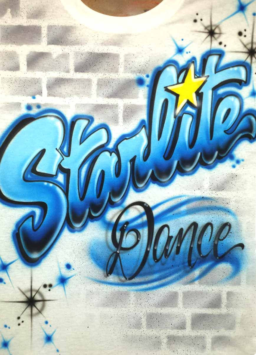 Starlite Dance Airbrush School Name Graffiti shirt