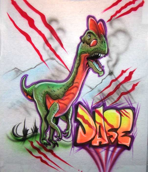Velociraptor Airbrushed Personalized Dinosaur Shirt