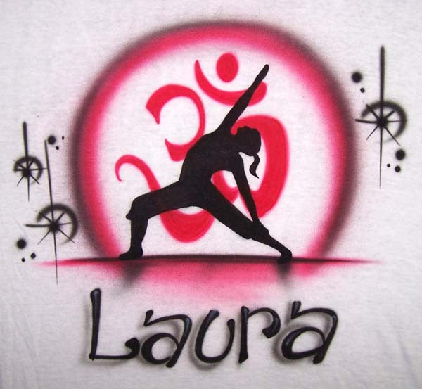Airbrushed Yoga Pose & OM Symbol Personalized Shirt