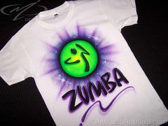 2 Sided Zumba Themed Personalized Airbrushed Shirt