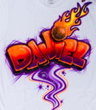 Graffiti basketball on fire custom t-shirt sweatshirt