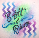 double name airbrushed chevron graphic paint background